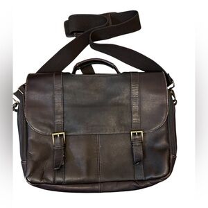 Samsonite Colombian Leather Flap-Over Messenger Laptop Bag